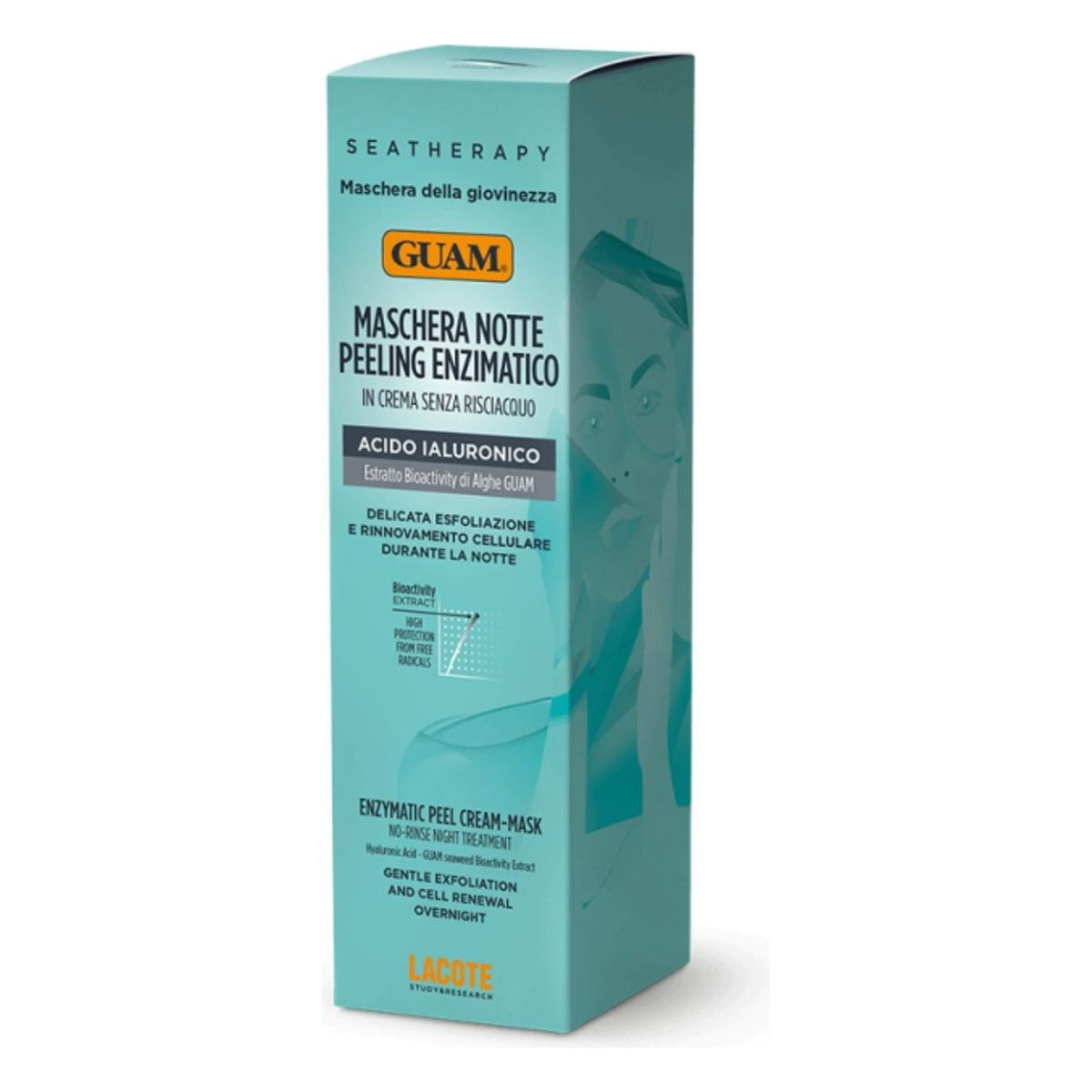 GUAM Seatherapy Enzympeeling-Gesichtsmaske für die Nacht mit Hyaluronsäure 75 ml