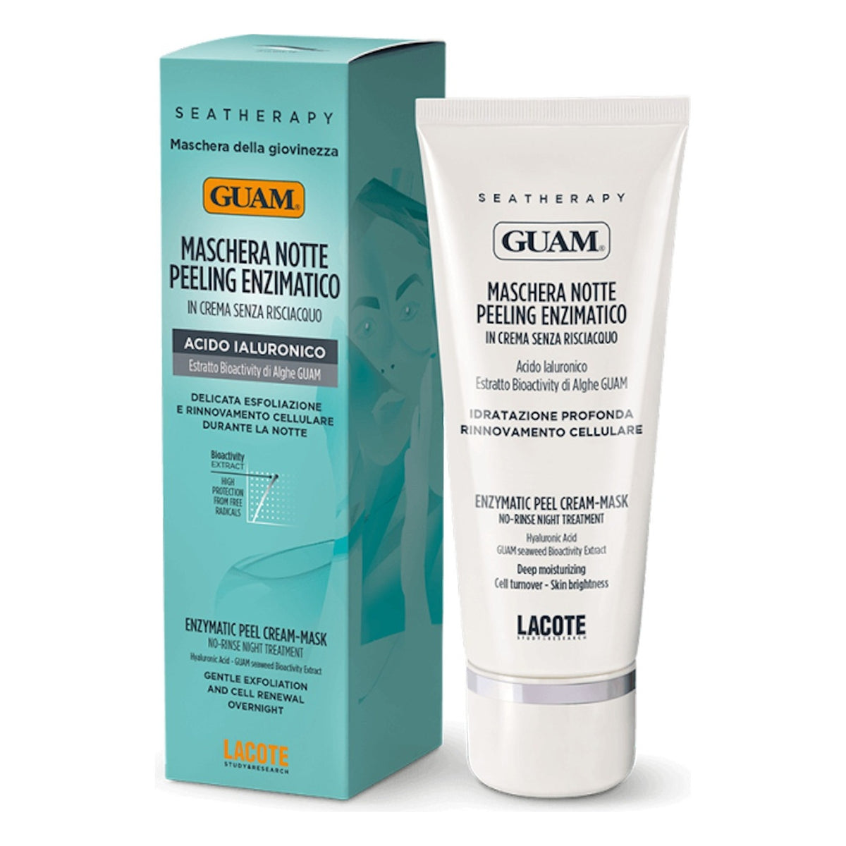 GUAM Seatherapy Enzympeeling-Gesichtsmaske für die Nacht mit Hyaluronsäure 75 ml
