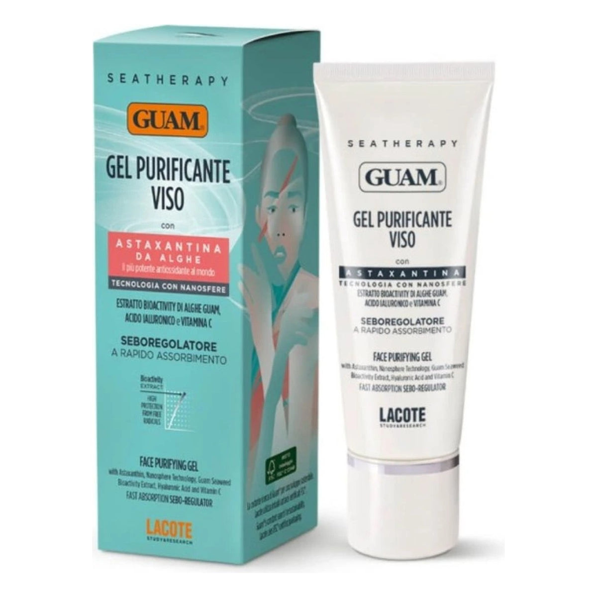 GUAM Seatherapy Gel Purificante - reinigendes Gesichtsgel mit Astaxanthin 50 ml