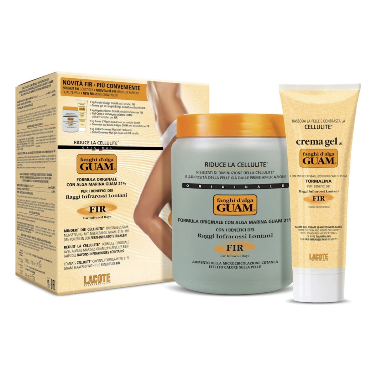 GUAM Kurpackung klassisch FIR: 1 kg Algenfango + 200 ml Gel