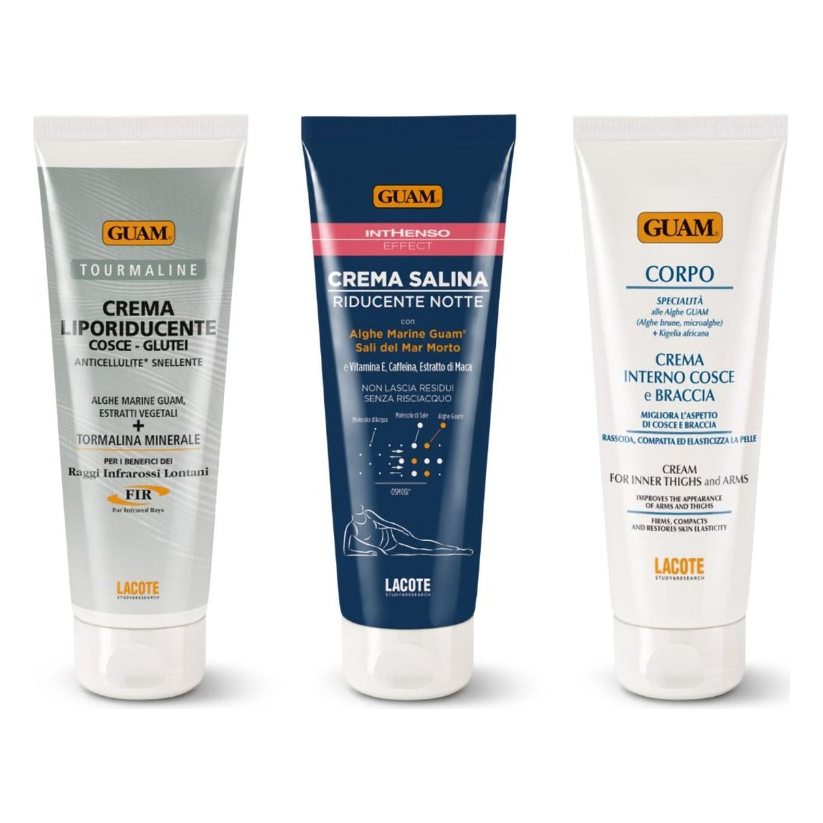 GUAM 3-Schritte Körperpflege-Set straffend, definierte Silhouette -3 x 75 ml